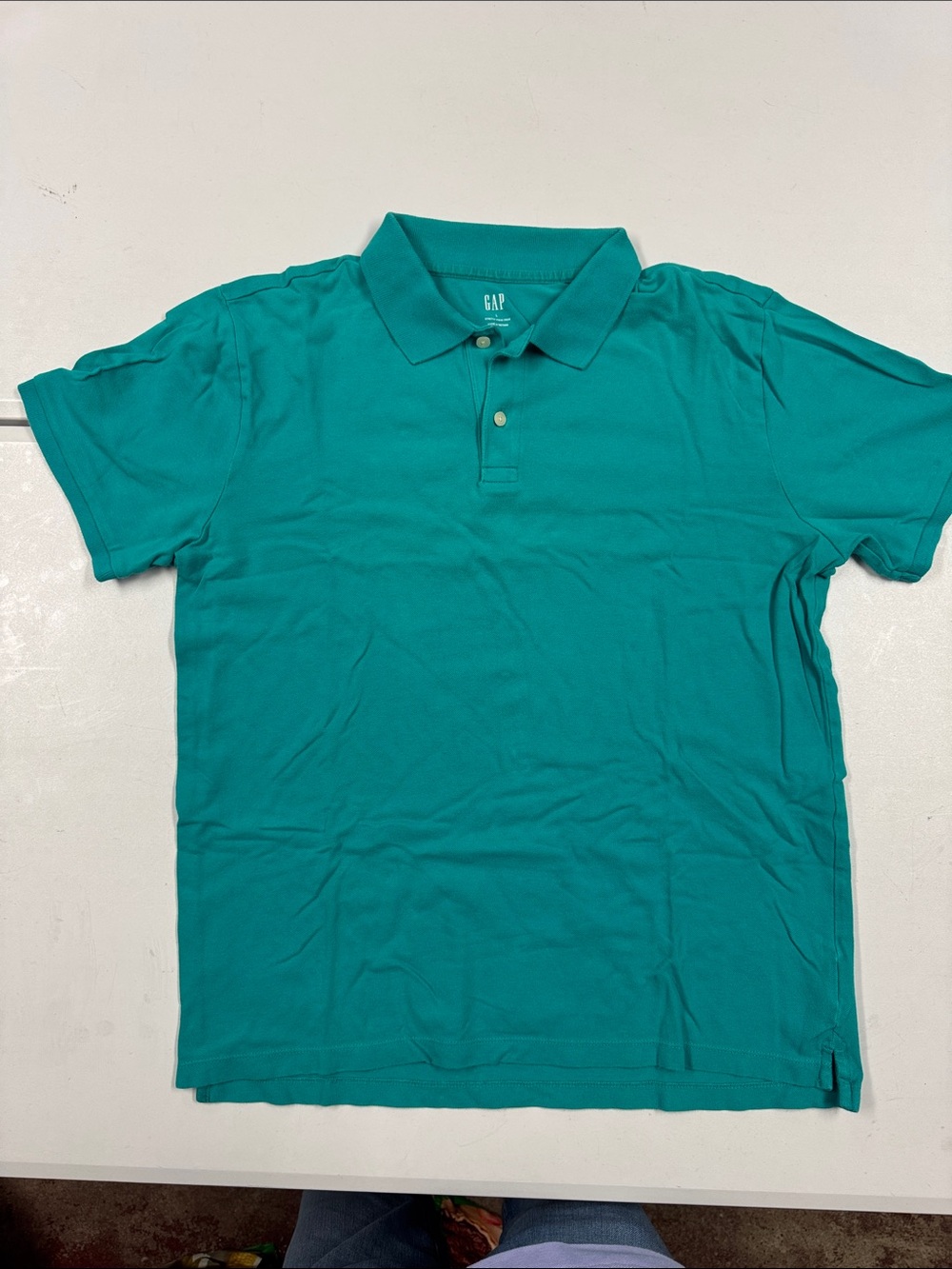 GAP Men's Teal-Green Polo Shirt